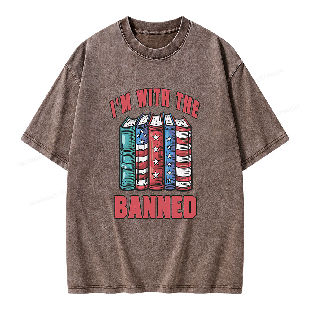 Pagewings I'm With The Banned Unisex Washed T-shirt