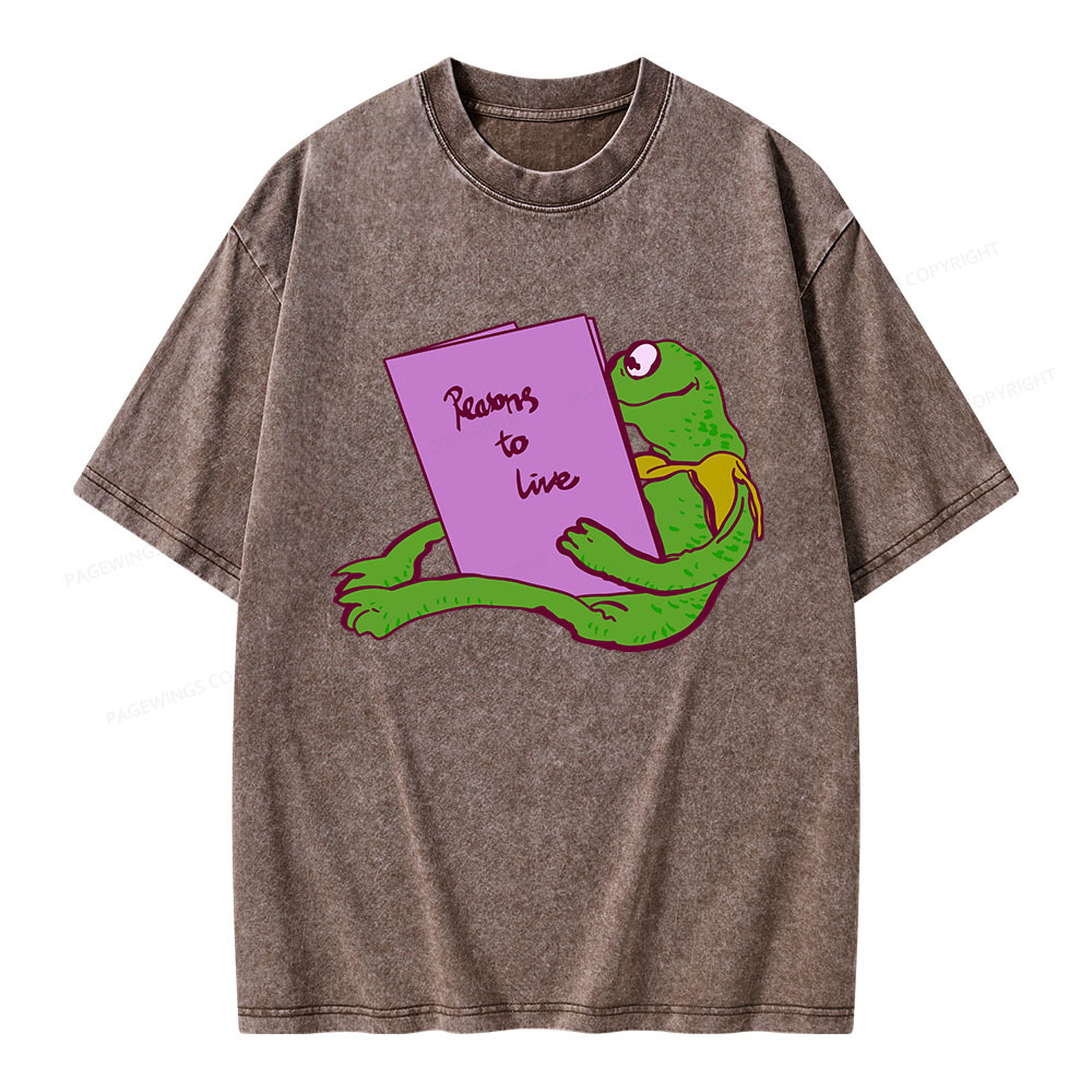 Pagewings Reasons To Live Unisex Washed T-shirt