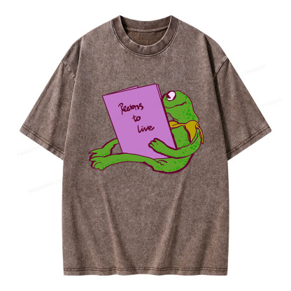 Pagewings Reasons To Live Unisex Washed T-shirt