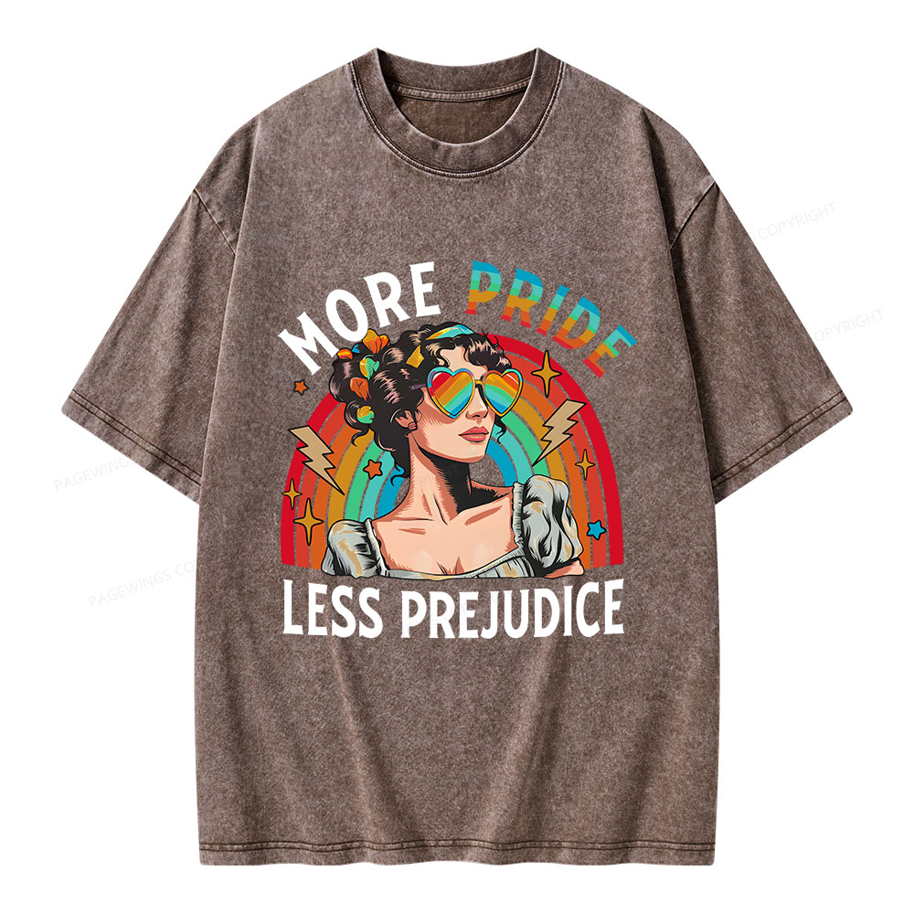 Pagewings More Pride Less Prejudice Unisex Washed T-shirt