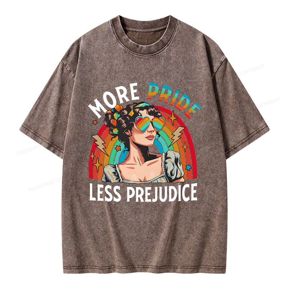 Pagewings More Pride Less Prejudice Unisex Washed T-shirt