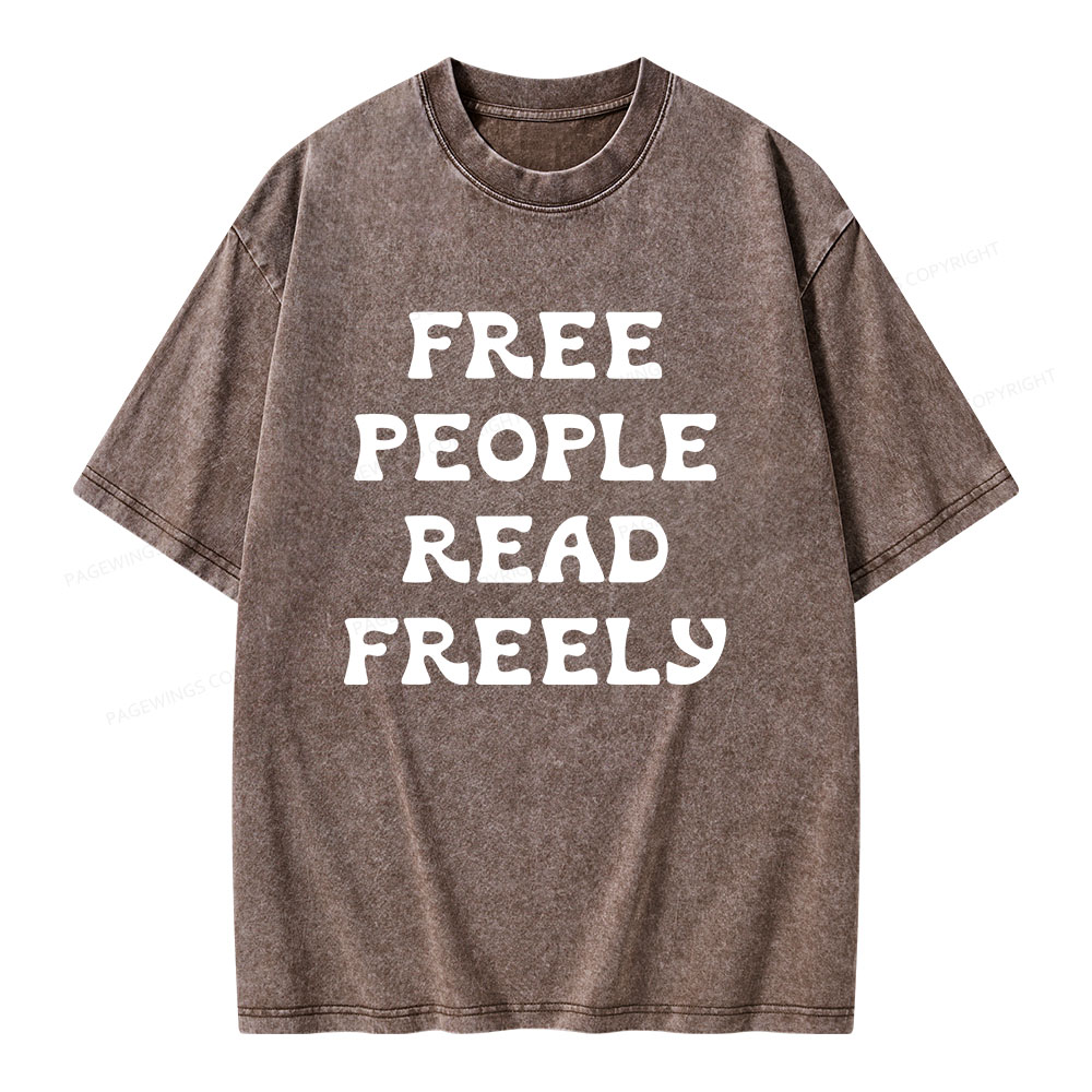 Pagewings Free People Read Freely Unisex Washed T-shirt