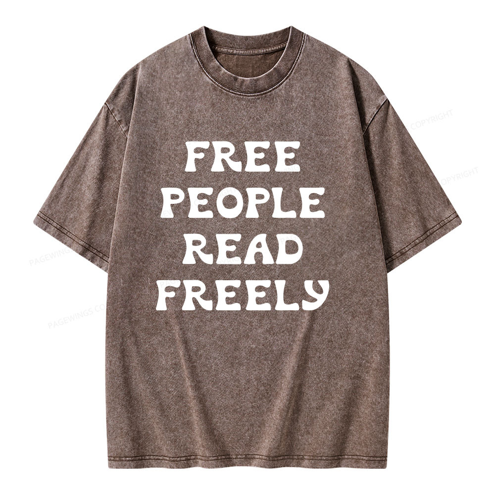 Pagewings Free People Read Freely Unisex Washed T-shirt