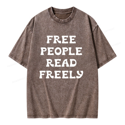 Pagewings Free People Read Freely Unisex Washed T-shirt