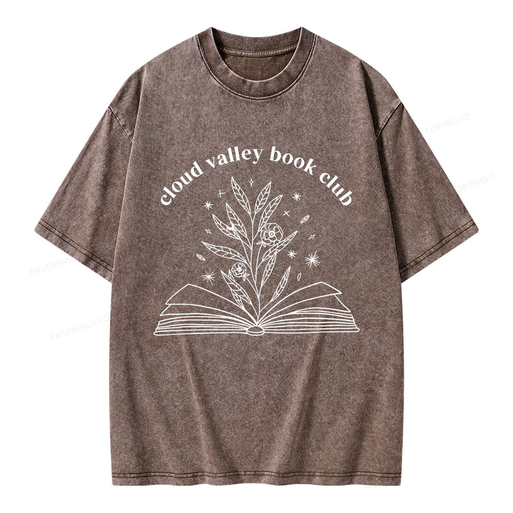 Pagewings Personalised Cloud Valley Book Club Unisex Washed T-shirt