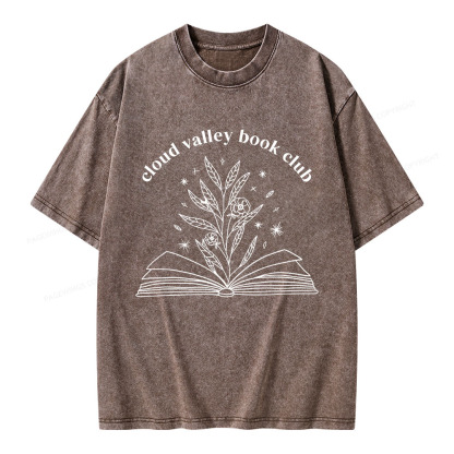 Pagewings Personalised Cloud Valley Book Club Unisex Washed T-shirt