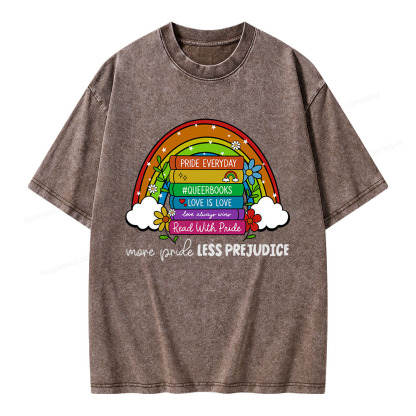 Pagewings More Pride Less Prejudice Unisex Washed T-shirt
