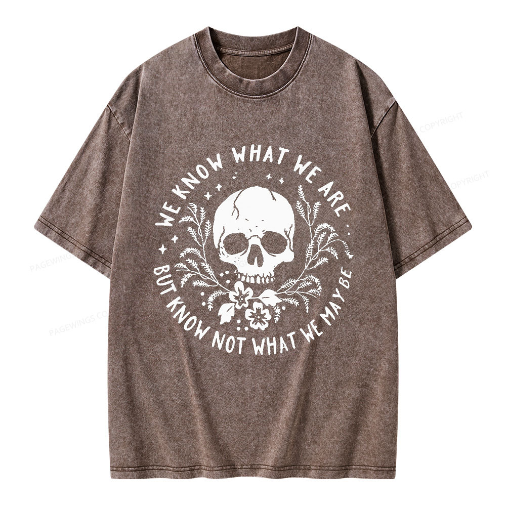 Pagewings We Know What We Are But Know Not What We May Be Unisex Washed T-shirt