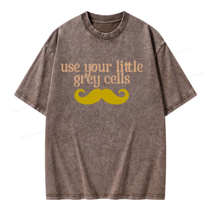 Pagewings Use Your Little Grey Cells Unisex Washed T-shirt