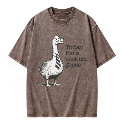 Pagewings Today I'm A Bookish Goose Unisex Washed T-shirt