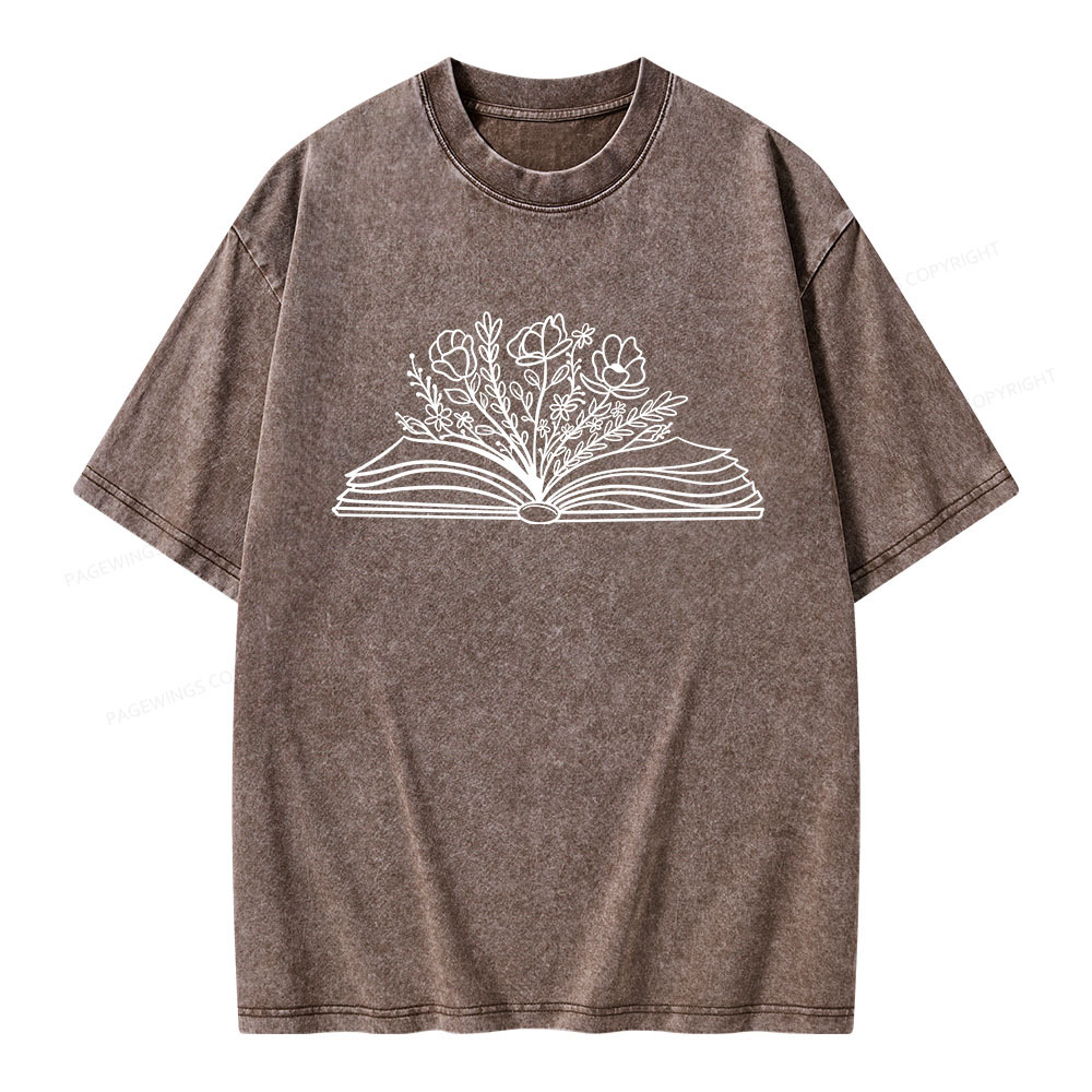 Pagewings Reading Book Unisex Washed T-shirt