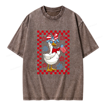 Pagewings 4th July Goose Unisex Washed T-shirt