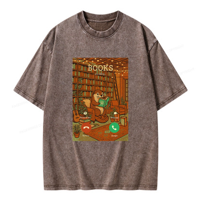 Pagewings Books Are Calling... Unisex Washed T-shirt