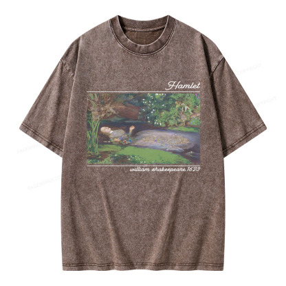 Pagewings Hamlet Ophelia Shakespeare Unisex Washed T-shirt