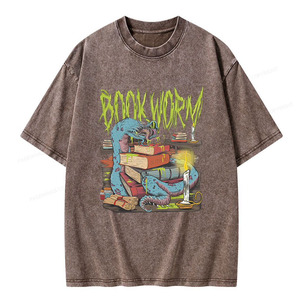 Pagewings Bookish Book Worm Unisex Washed T-shirt