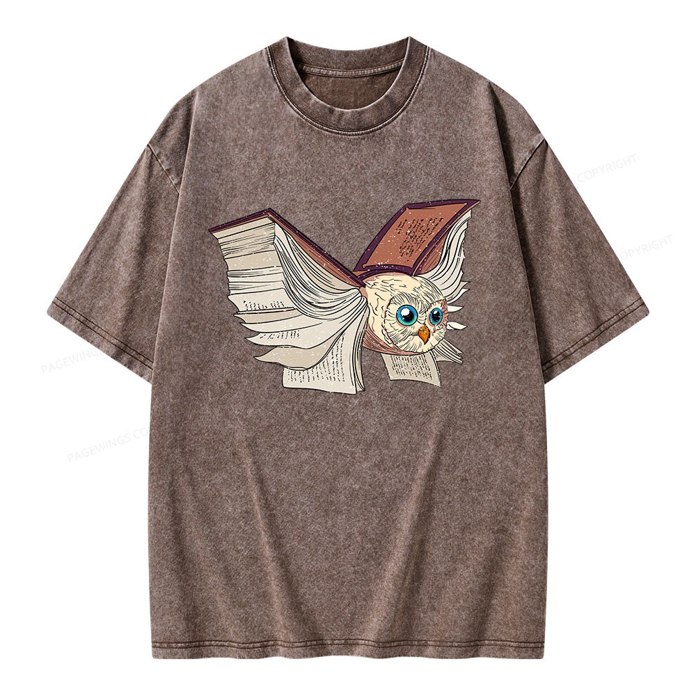 Pagewings Just An Owl Who Loves Reading Unisex Washed T-shirt