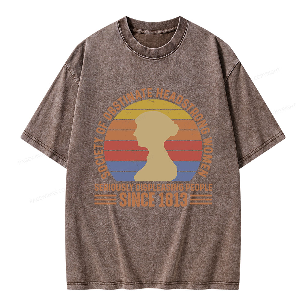 Pagewings Book Society of Obstinate Headstrong Women Unisex Washed T-shirt