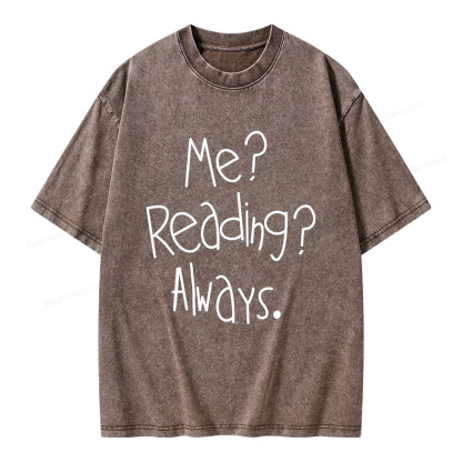 Pagewings Me Reading Always Unisex Washed T-shirt