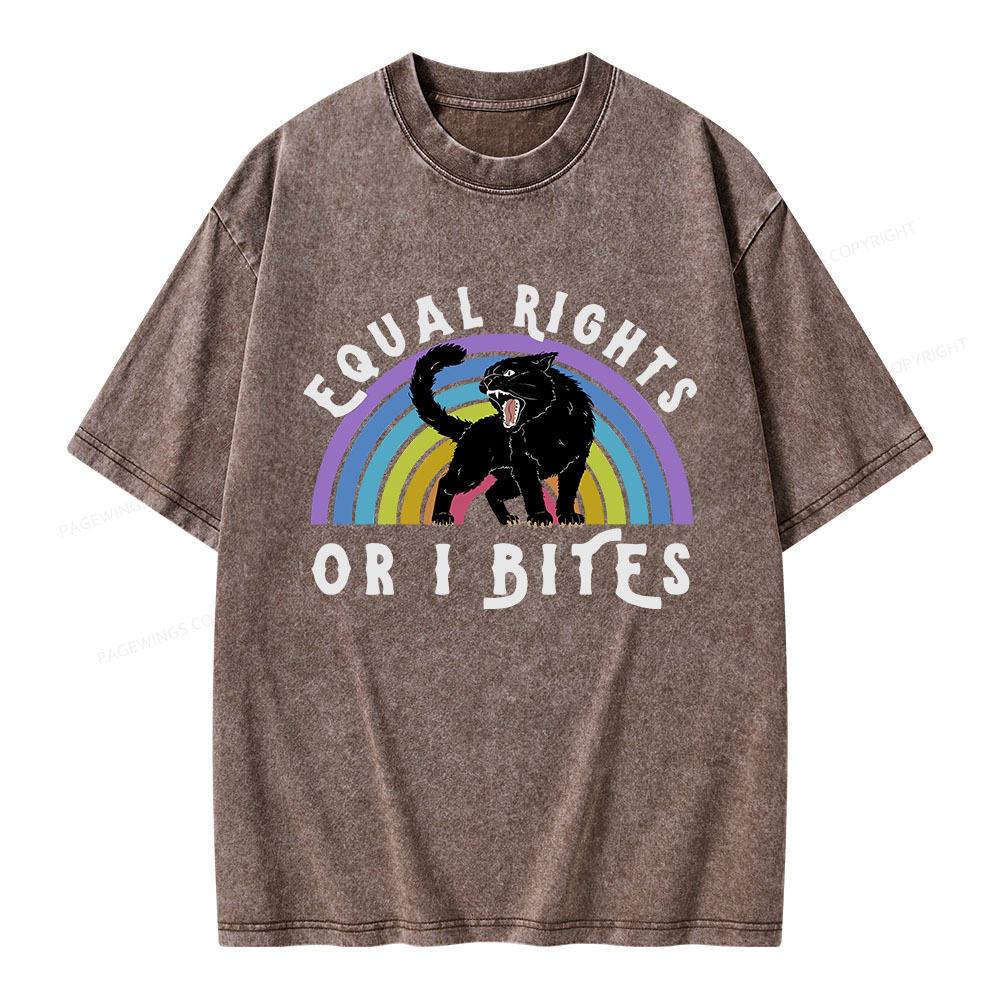 Pagewings Equal Rights or I Bites Unisex Washed T-shirt