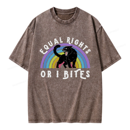 Pagewings Equal Rights or I Bites Unisex Washed T-shirt