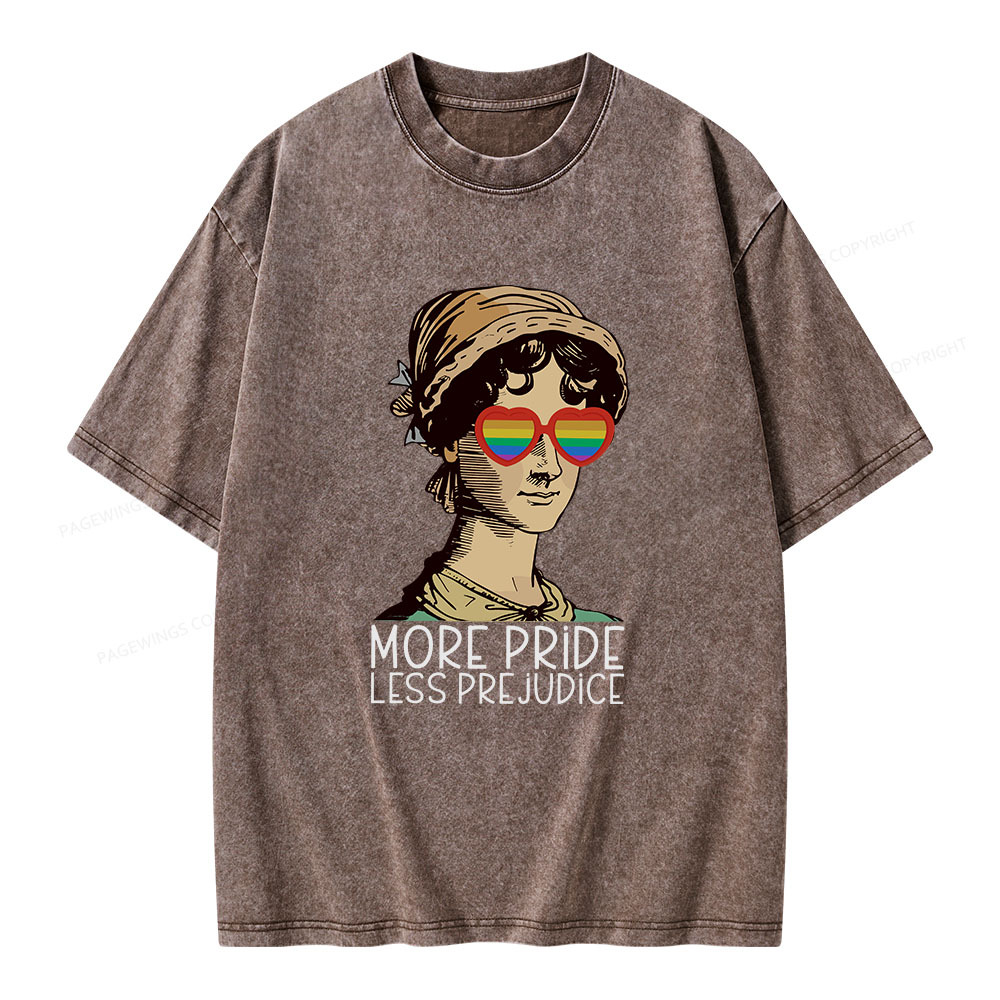 Pagewings More Pride Less Prejudice Book Unisex Washed T-shirt