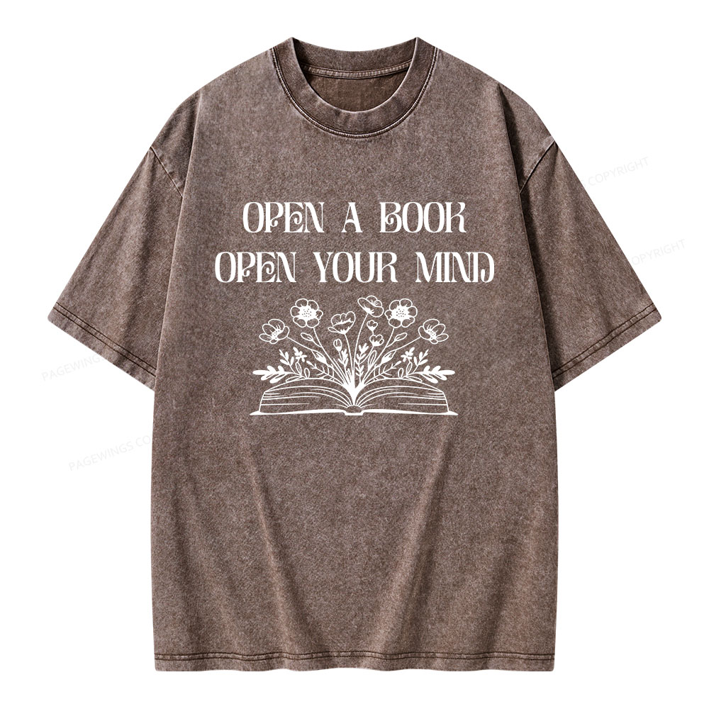 Pagewings Open A Book Open Your Mind Unisex Washed T-shirt