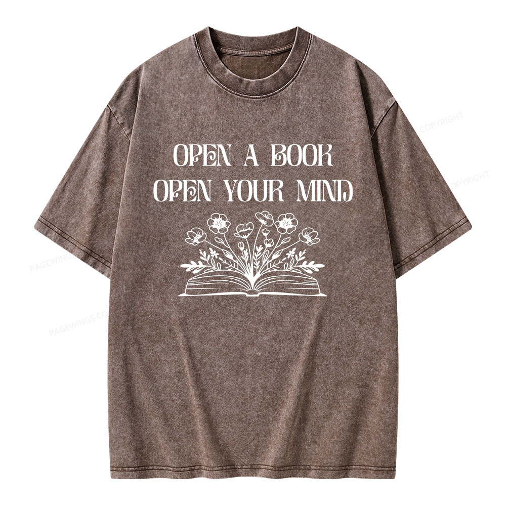 Pagewings Open A Book Open Your Mind Unisex Washed T-shirt