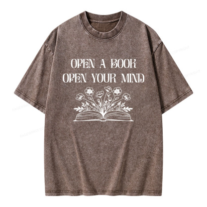 Pagewings Open A Book Open Your Mind Unisex Washed T-shirt