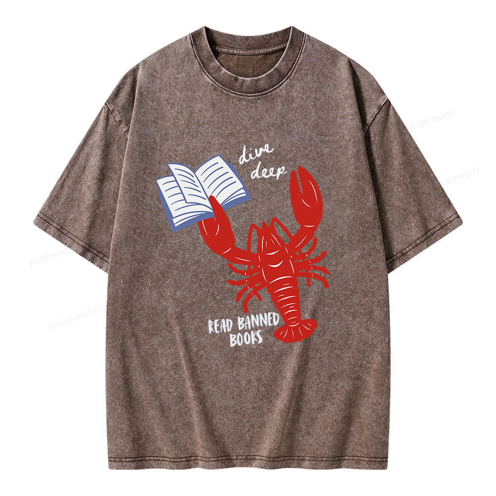 Pagewings Read Banned Books Unisex Washed T-shirt