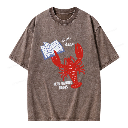 Pagewings Read Banned Books Unisex Washed T-shirt