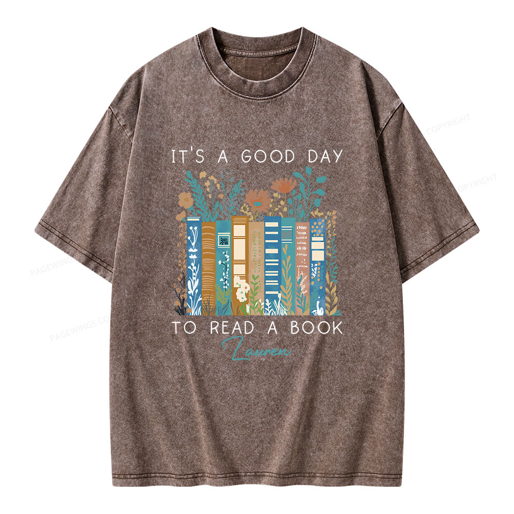 Pagewings It's A Good Day To Read A Book Unisex Washed T-shirt