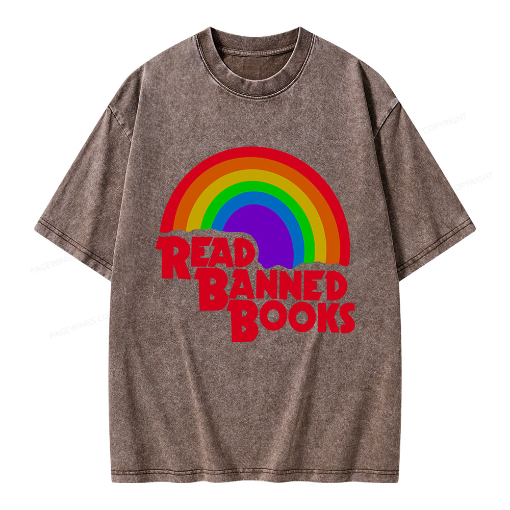 Pagewings Read Banned Books Reading Unisex Washed T-shirt