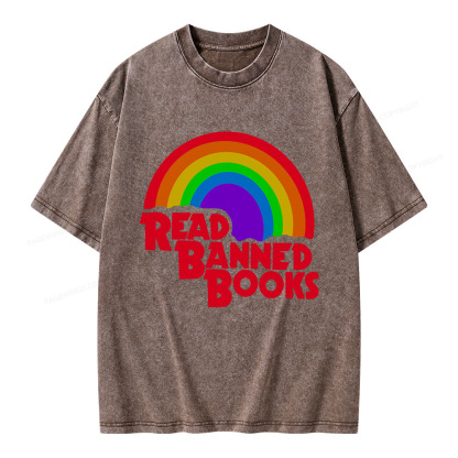 Pagewings Read Banned Books Reading Unisex Washed T-shirt