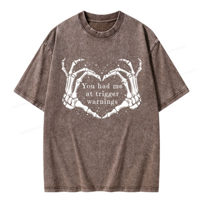 Pagewings You Had Me At Trigger Warnings Unisex Washed T-shirt