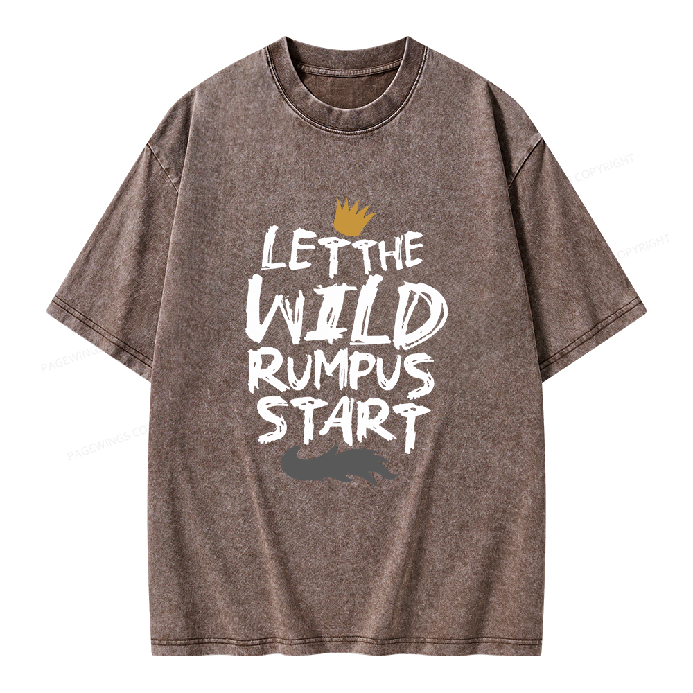 Pagewings Let the Wild Rumpus Start  Unisex Washed T-shirt