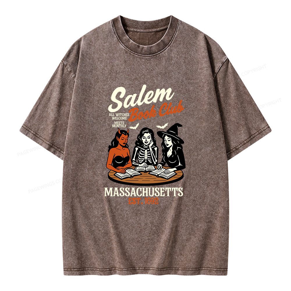 Pagewings Salem Book Club Unisex Washed T-shirt