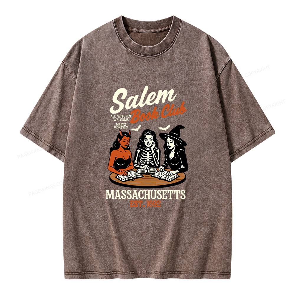 Pagewings Salem Book Club Unisex Washed T-shirt