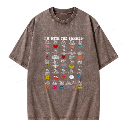 Pagewings I'M With The Banned Book Unisex Washed T-shirt