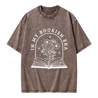 Pagewings In My Bookish Era Books Unisex Washed T-shirt