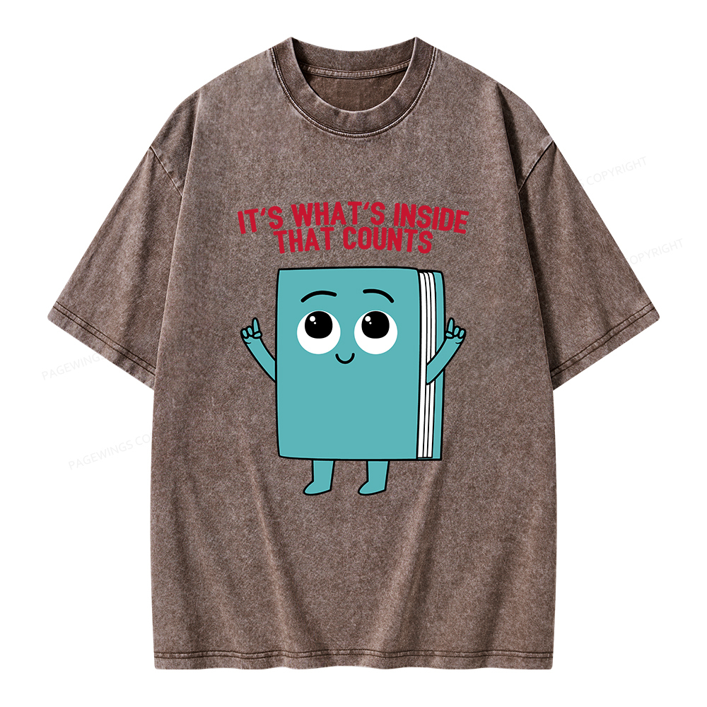 Pagewings It's What's Inside That Counts Unisex Washed T-shirt