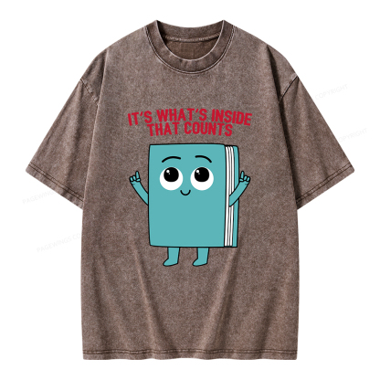 Pagewings It's What's Inside That Counts Unisex Washed T-shirt