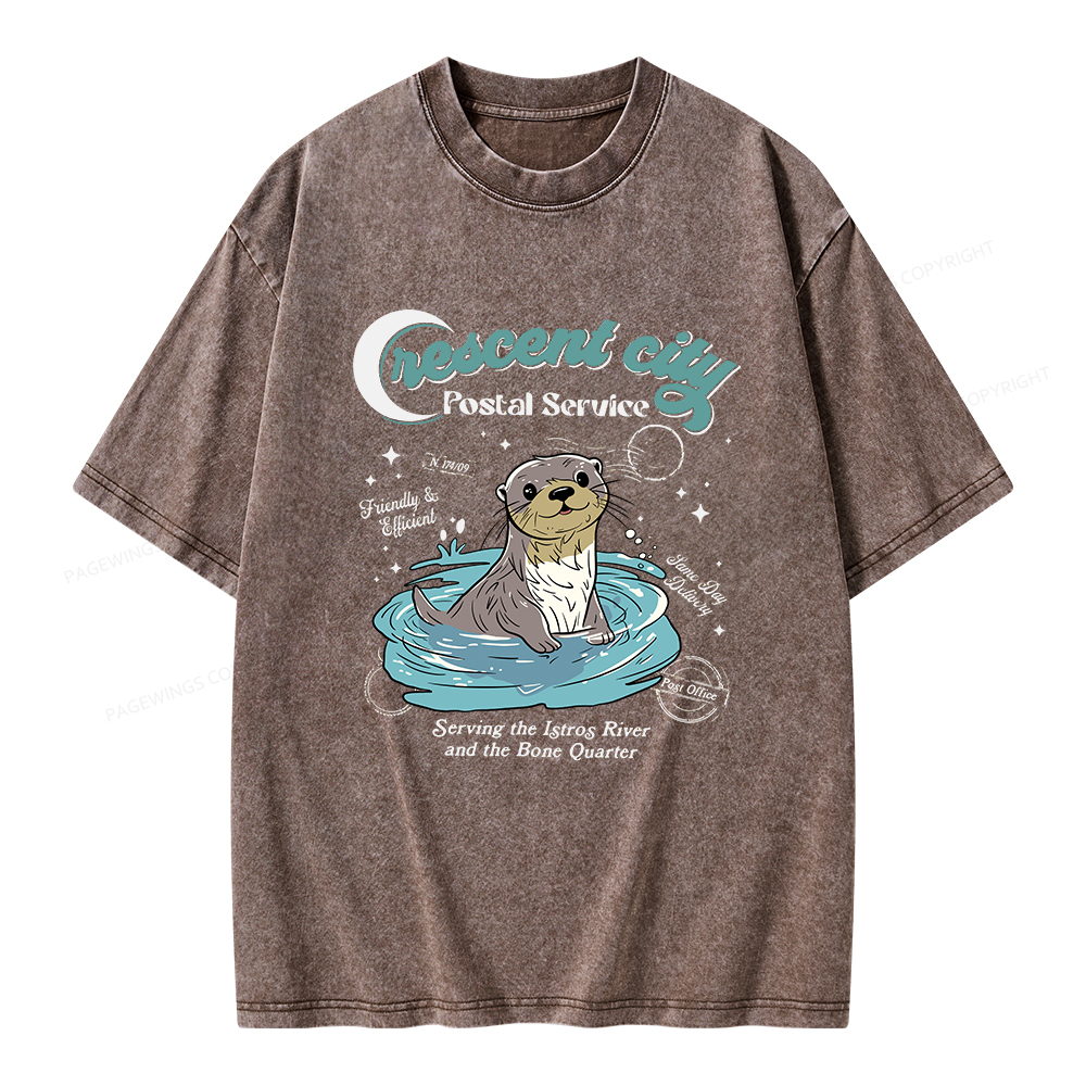 Pagewings Crescent City Postal Service Unisex Washed T-shirt