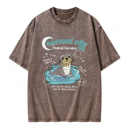 Pagewings Crescent City Postal Service Unisex Washed T-shirt