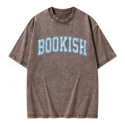 Pagewings Bookish Book Lover Unisex Washed T-shirt