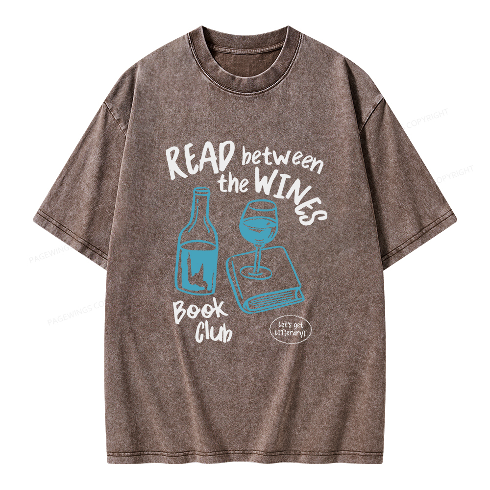 Pagewings Wine Lover Book Club Unisex Washed T-shirt