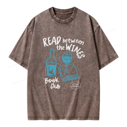 Pagewings Wine Lover Book Club Unisex Washed T-shirt