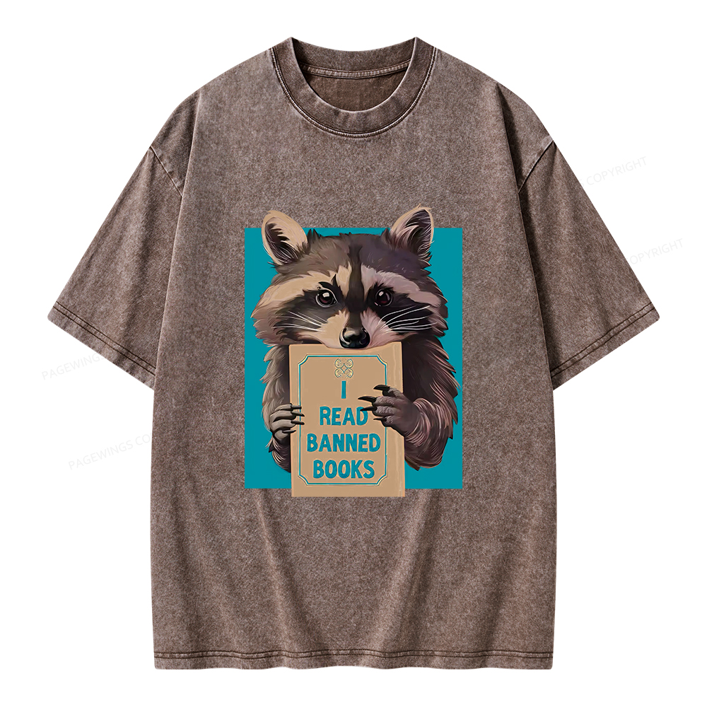 Pagewings I Read Banned Books Unisex Washed T-shirt