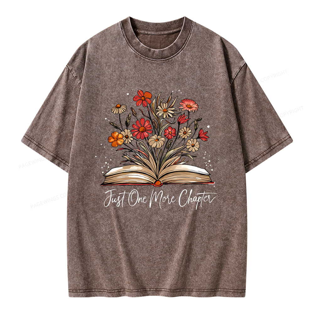 Pagewings Just One More Chapter Bookish Unisex Washed T-shirt