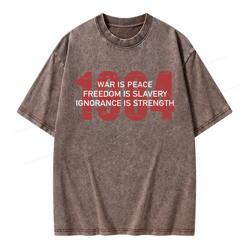 Pagewings War is Peace Freedom is Slavery Unisex Washed T-shirt