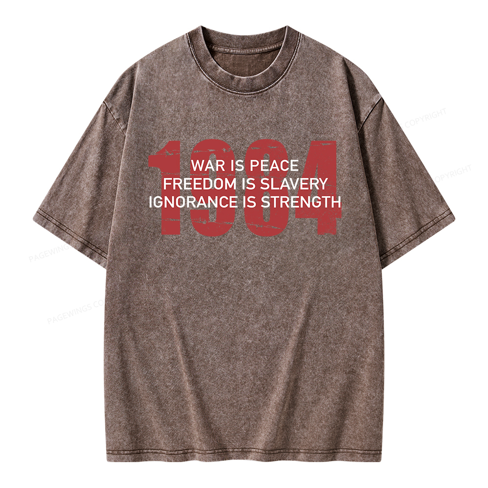 Pagewings War is Peace Freedom is Slavery Unisex Washed T-shirt